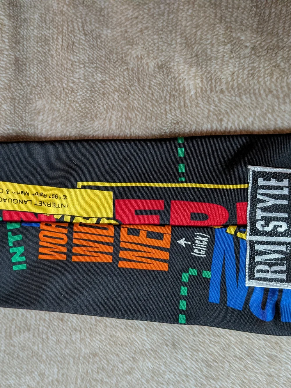 Vintage 1997 Ralph Marlin Internet Language World Wide Web 100% Silk Tie USA